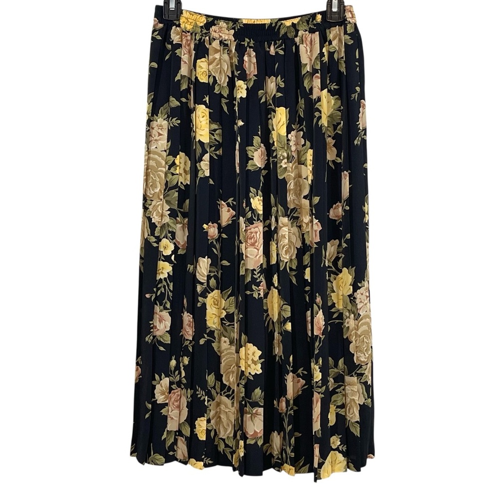 Vintage Whimsigoth Floral A-Line Maxi Skirt
